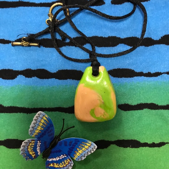 Ceramic Vintage One of a Kind Handmade Boho Necklace - Picture 2 of 16